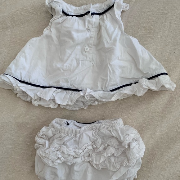 Janie and Jack white with navy top and bloomer set - Picture 4 of 4